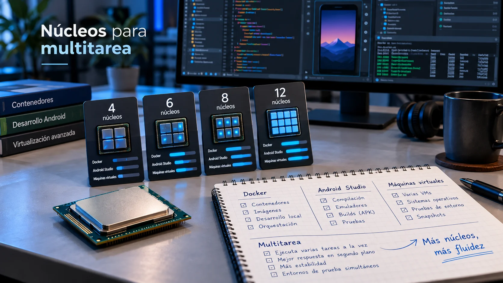 ¿Cuántos núcleos necesita una laptop para programar?