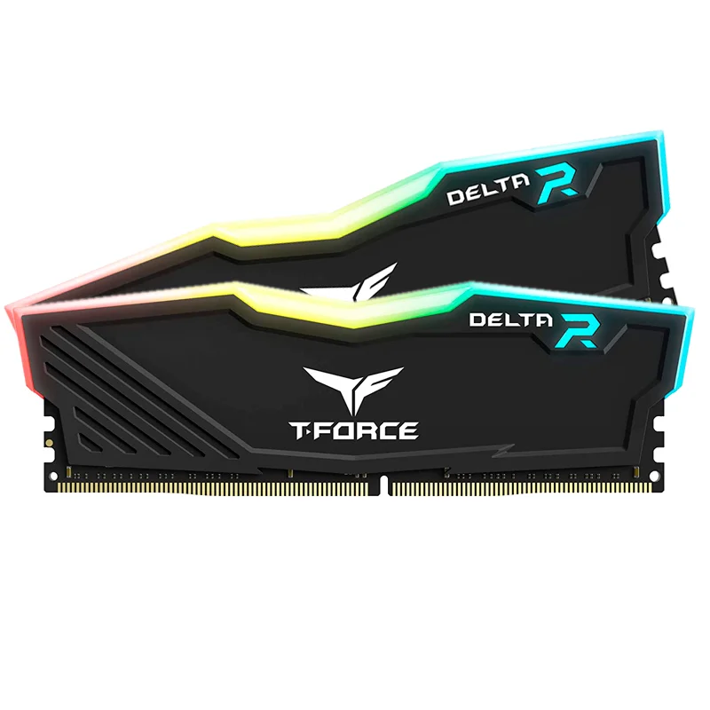 Memoria Ram TEAMGROUP T-FORCE DELTA RGB 16GB (2 x 8GB) DDR4-3600MHz, CL18, 1.35V, RGB, Negro