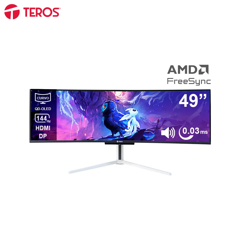 Monitor Curvo Gaming TEROS TE-4920G 49" QD-OLED 144Hz HDMI DP Audio Out Parlantes