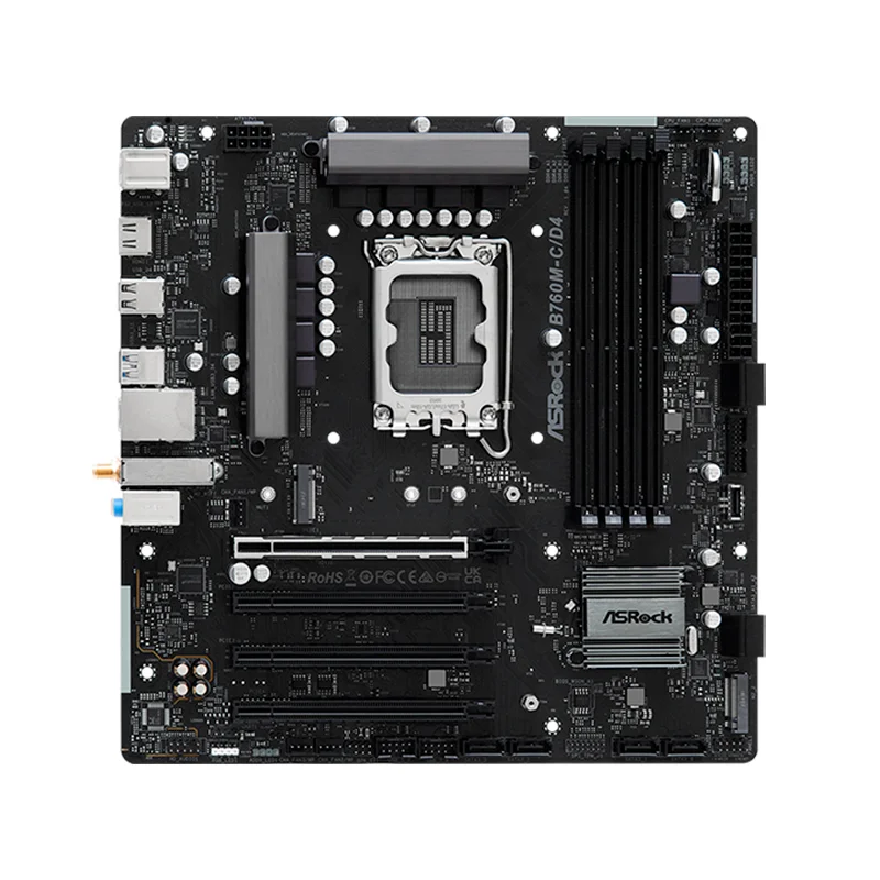 Placa madre ASROCK B760M-C/D4 Chipset Intel B760 LGA1700 mATX