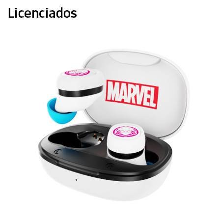 AUDIFONO CON MICROFONO LICENCIADO XTECH TRUE WIRELESS GHOST SPIDER BLUETOOTH 5.1 12H 10M WHITE (XTH-M701SG)