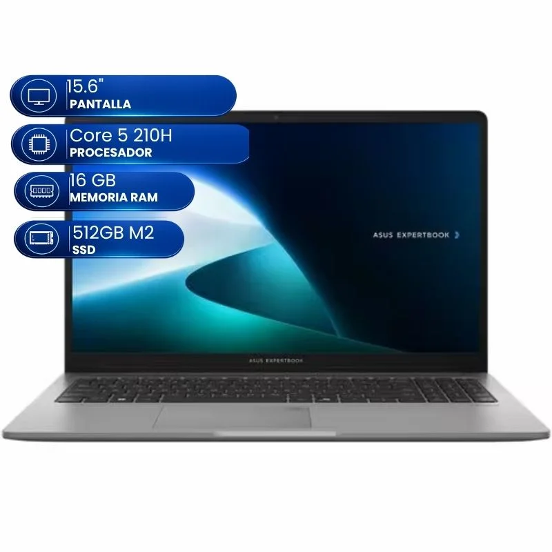 Laptop Asus ExpertBook P1 P1503 P1503CVA-S72381 15.6 PULGADAS - Full HD - 60Hz - Intel Core 5 210H - 16GB - 512GB SSD