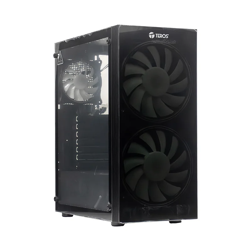 Case Gamer TEROS TE-1333G, ITX, M-ATX, ATX, 3.5" y 2.5", negro