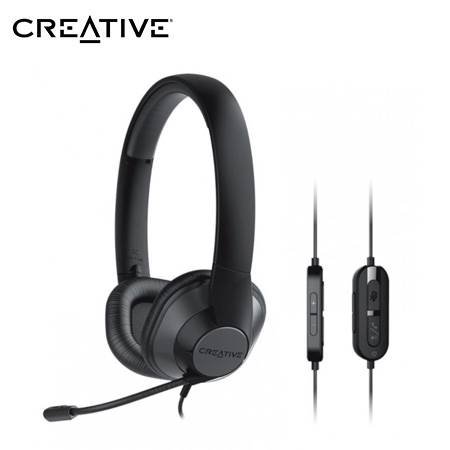 AUDIFONO CON MICROFONO CREATIVE HS-720 V2 USB-A 30MM MICROMONITORIZACIÓN NOISE-CANCELLING MUTE LIGERO 135G BLACK (51EF0960AA000)