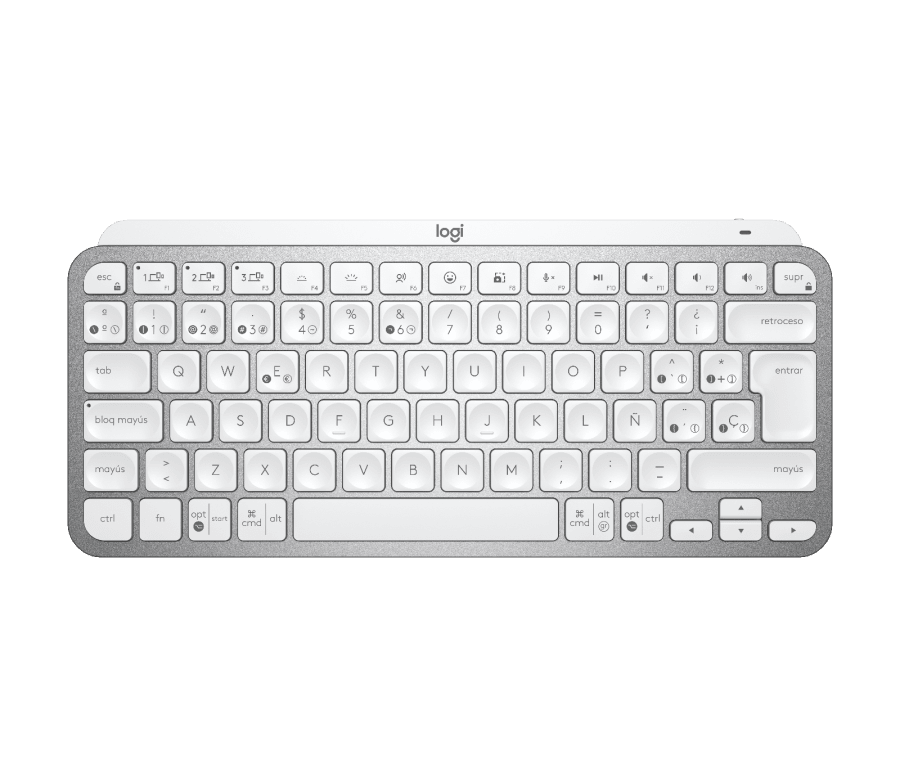 TECLADO LOGITECH MX KEYS MINI MULTI-DEVICE BT ILUMINADO PALE GREY SP (920-010477)
