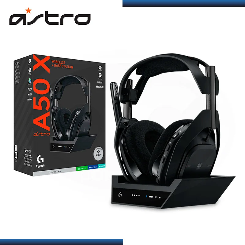 AUDIFONO CON MICROFONO LOGITECH G ASTRO A50 X LIGHTSPEED/BT/PS5/PC/XBOX + BASE BLACK (939-002126)