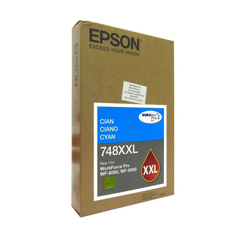 Epson T748XXL Cartucho de Tinta Color Cyan DuraBrite Pro de alta capacidad extra