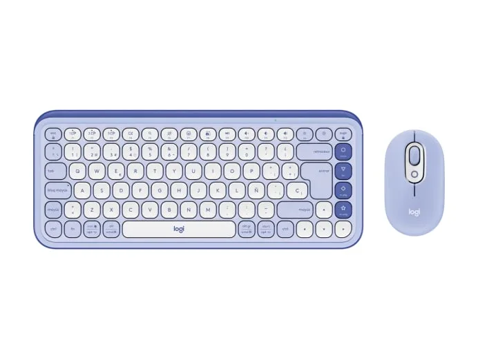 TECLADO LOGITECH + MOUSE POP ICON BLUETOOTH/WIRELESS SP / COPILOT/ LILAC (920-013054)
