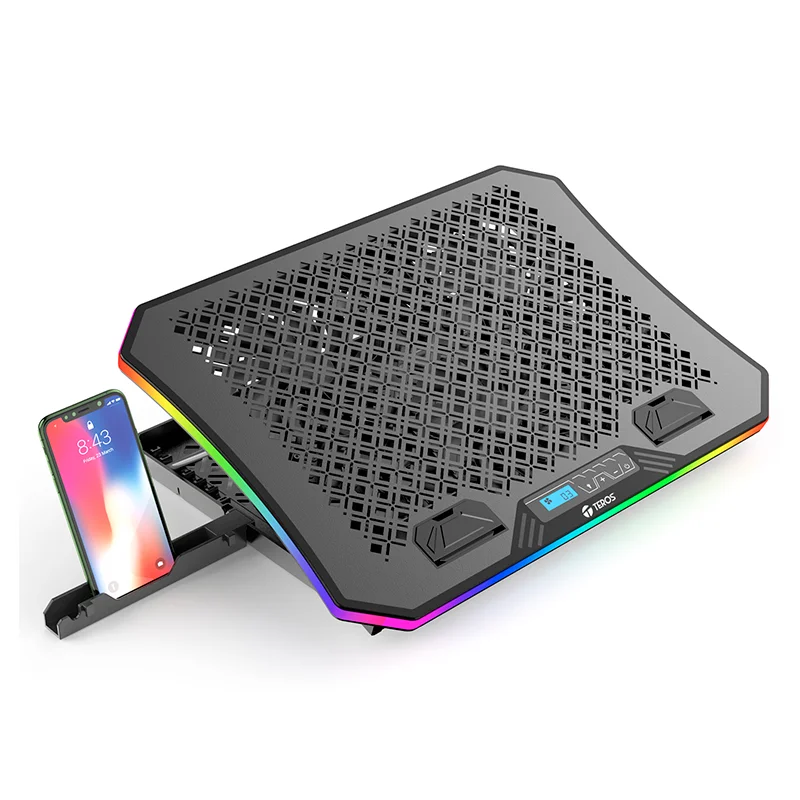Cooler para laptop TEROS TE-7130N, compatible con notebooks de hasta 15.6", 3 fan de 11 cm