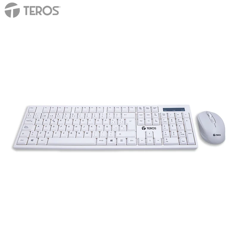 Combo Kit inalámbrico teclado y mouse TEROS TE-5016S, 2.4GHz, Receptor USB