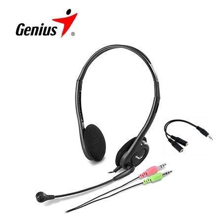 AUDIFONO CON MICROFONO GENIUS HS-200C MULTIPLATAFORMA 2X3.5MM/3.5MM BLACK (31710151104)