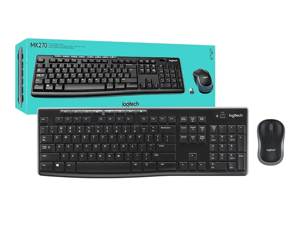 TECLADO LOGITECH + MOUSE MK270 WIRELESS USB BLACK (PN 920-004432)-UY
