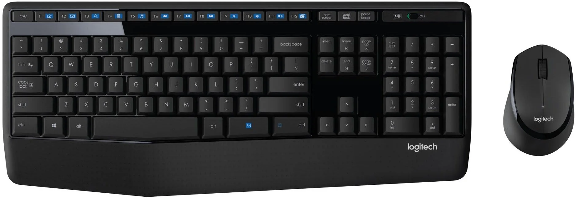 TECLADO LOGITECH + MOUSE MK345 WIRELESS USB SP BLACK (PN 920-007820)
