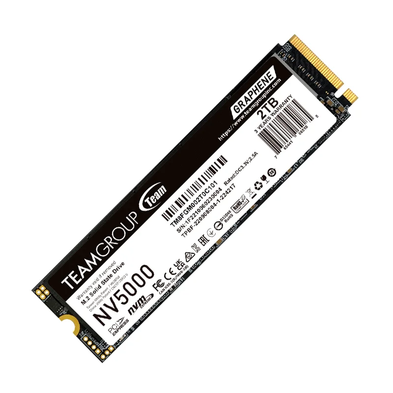 Disco duro solido TEAMGROUP NV5000 M.2 PCIe 4.0 SSD M.2 2TB, PCIe Gen4x4 con NVMe