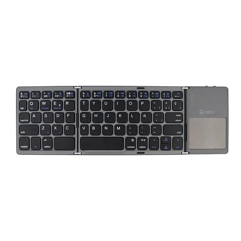 Teclado inalámbrico plegable TEROS TE-4075S, BT 3.0, gris
