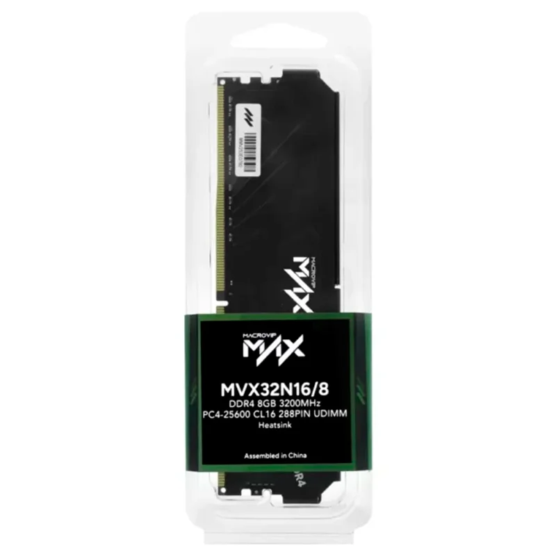 Memoria RAM UDIMM MACROVIP Max, MVX32N16/8, 8GB DDR4-3200MHz PC4-25600, CL16, 288-Pin.