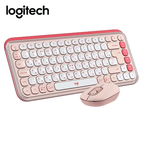 TECLADO LOGITECH + MOUSE POP ICON BLUETOOTH/WIRELESS SP / COPILOT/ ROSE (920-013053)