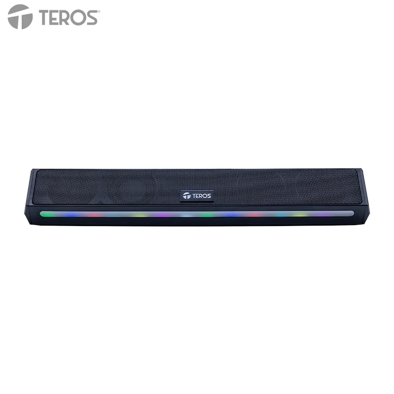 TEROS Barra de sonido portátil TEROS Vibe TE-VIB6054BLK, BT 6.0, 20W, USB, Luces RGB