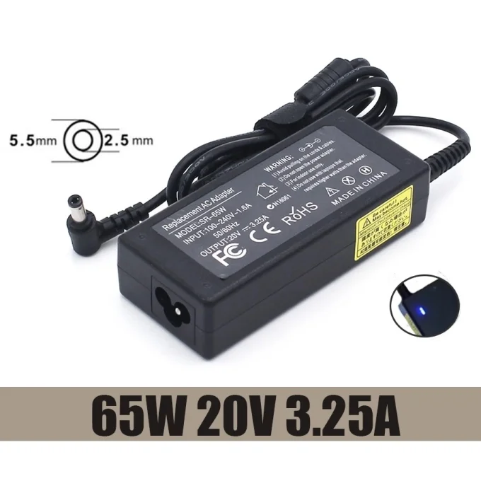 Cargador para Laptop LENOVO 65W 20V 3.25A (5.5*2.5MM) Marron - Generico