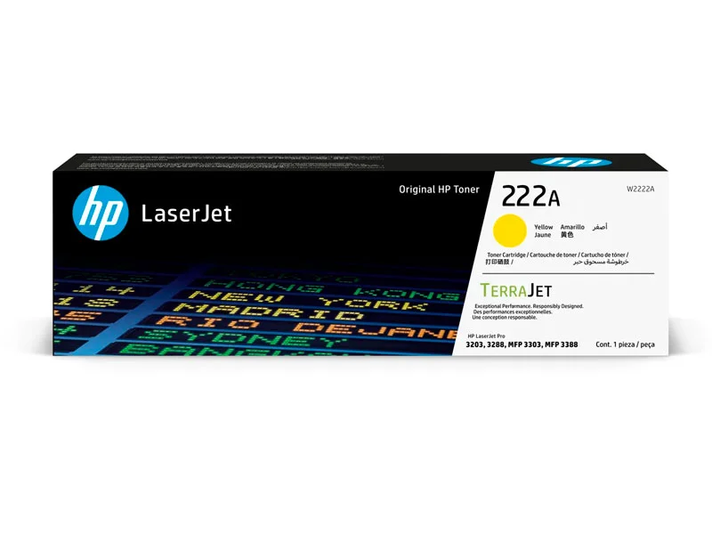 TONER HP W2222A (222A) YELLOW P/ LJ 3203/ 3288/ MFP 3303/ 3388/ 1200 PGS