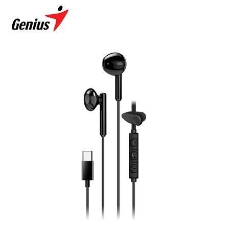 AUDIFONO CON MICROFONO GENIUS HS-M366 IN-EAR USB-C 14.2MM CLIP GIRATORIO BLACK (31710033400)