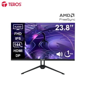 Monitor plano TEROS TE-2417S 23.8" FHD IPS 144Hz 1ms HDMI DP PARLANTES AUDIO OUT