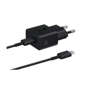 Adaptador de carga rápida USB-C (25W) con cable color negro