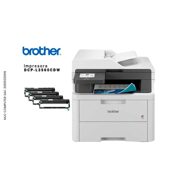 Impresora Multifuncional Láser Brother DCP-L3560CDW Color Dúplex